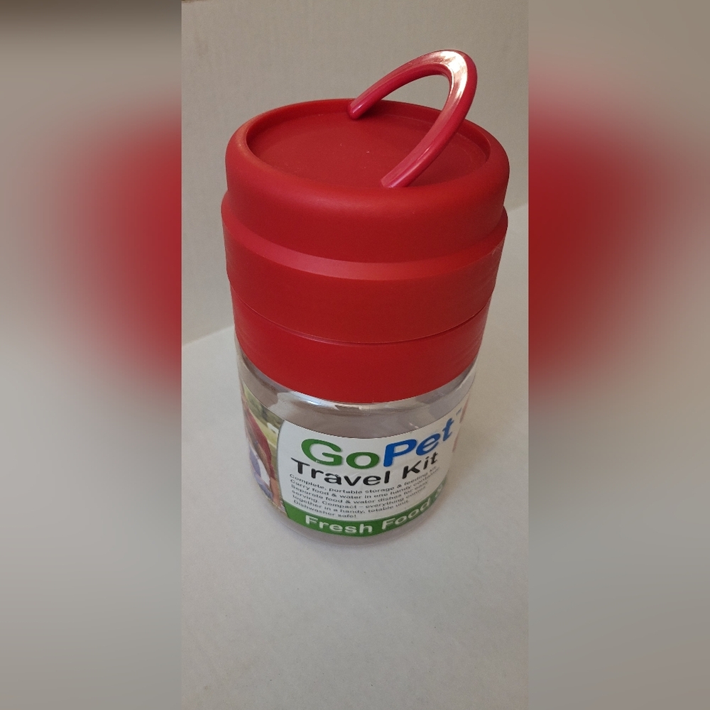 Go Pet Travel food and water Bowl Bowls Kit container Red Clear